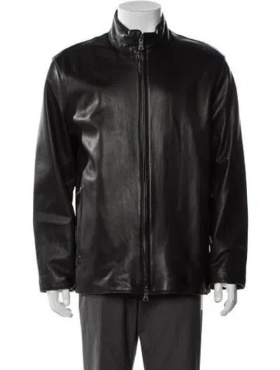Pre-owned Andrew Marc Leather Moto Jacket W/ Tags In Black