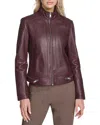 Andrew Marc Leather Rowan Jacket In Red