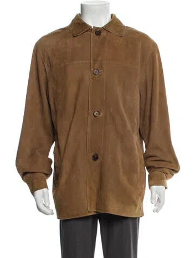 Pre-owned Andrew Marc Leather Sport Coat In Brown