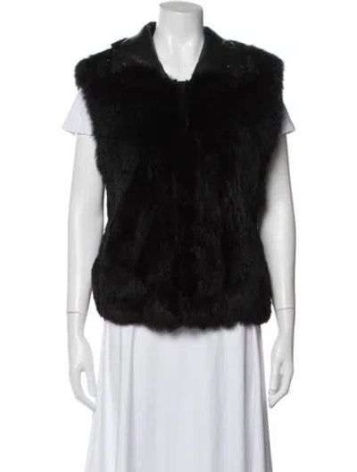 Pre-owned Andrew Marc Leather Vest In Black
