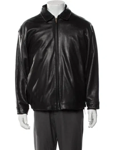 Pre-owned Andrew Marc Leather Vest In Black