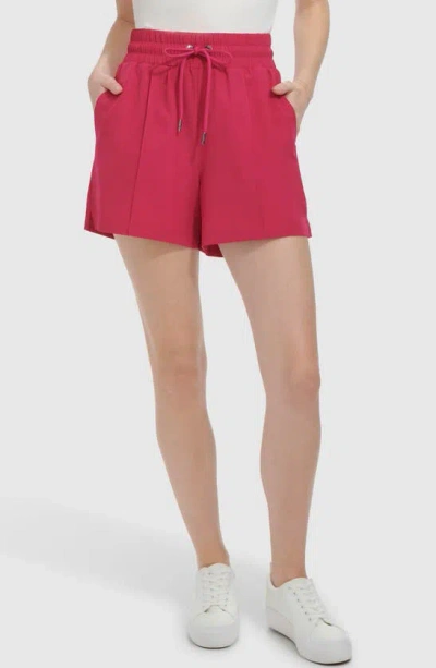 Andrew Marc Lightweight Drawstring Shorts In Dragon Fruit