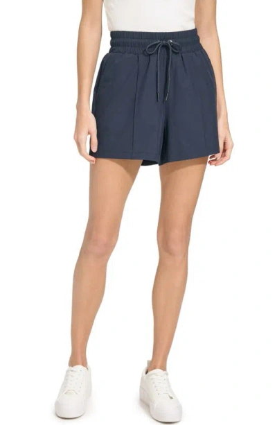 Andrew Marc Lightweight Drawstring Shorts In Blue