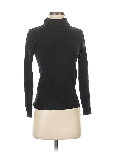 Pre-owned Andrew Marc Long Sleeve Top Black Turtleneck Tops