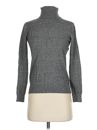 Pre-owned Andrew Marc Long Sleeve Top Gray Turtleneck Tops