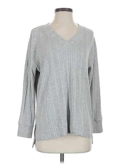 Pre-owned Andrew Marc Long Sleeve Top Gray V-neck Tops