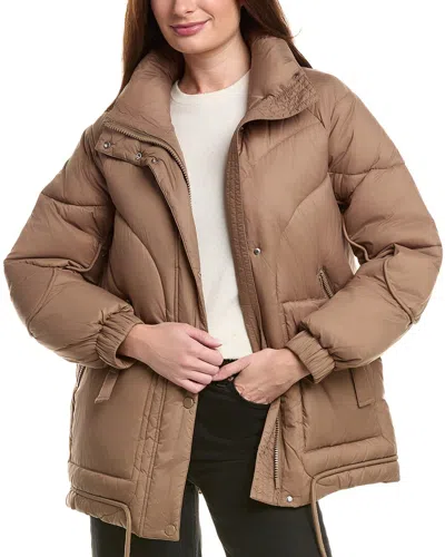 Andrew Marc Marc New York Vicki Smooth Leather Coat In Brown