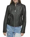 Andrew Marc Quilted Panel Leather Jacket