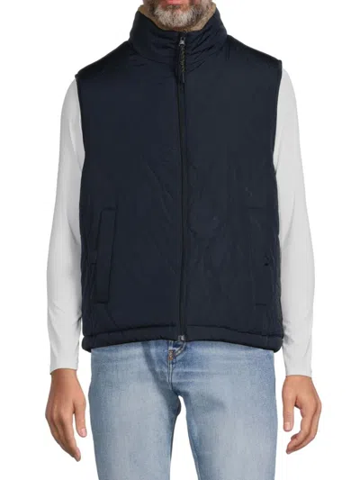 Andrew Marc Men's Buchman Faux Shearling Puffer Vest In Ink