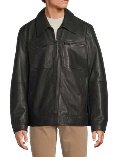 Andrew Marc Men's Clayton Leather Jacket In Brown