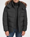Andrew Marc Forester Faux Fur Trim Down Jacket In Black
