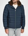 Andrew Marc Loxton Faux Fur Collar Quilted Down Jacket In Ink