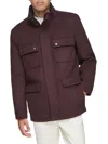 Andrew Marc Dunbar Melton Jacket In Mars Red