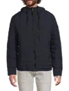 Andrew Marc Men's Fitzroy Hooded Quilted Puffer Jacket In Blue