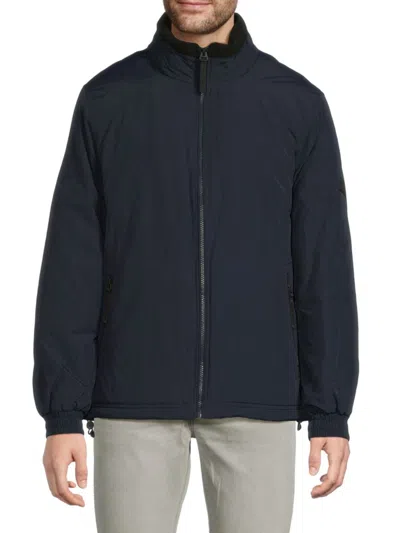 Andrew Marc Men's Gatton Solid Hooded Jacket In Blue