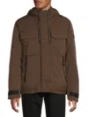 Andrew Marc Men's Gawler Drawstring Hood Down Jacket In Brown
