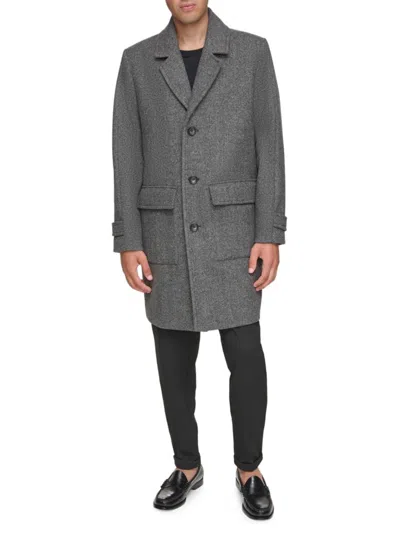 Andrew Marc Men's Gondet Melton Wool Blend Overcoat In Charcoal