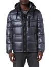 Andrew Marc Men's Gotham Hooded Liquid Puffer Jacket In Asphalt