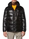 Andrew Marc Men's Gotham Hooded Liquid Puffer Jacket In Black