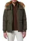 Andrew Marc Men's Gramercy Faux Fur Trim Down Parka In Forest