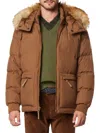 ANDREW MARC MEN'S GRAMERCY FAUX FUR TRIM DOWN PARKA