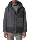 Andrew Marc Men's Halifax Down Quilted Parka Jacket In Shadow