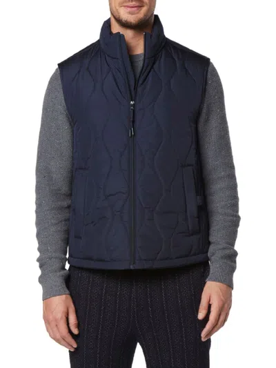 Andrew Marc Hampden Quilt Vest In Blue