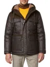 Andrew Marc Men's Harrigan Faux Wool Hooded Jacket In Canteen