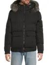 Andrew Marc Men's Lithgow Faux Fur Hood Quilted Puffer Down Jacket In Black