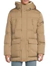 Andrew Marc Men's Mackay Faux Shearling Quilted Puffer Parka In Brown