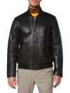 Andrew Marc Men's Macneil Lambskin Leather Bomber Jacket In Black