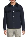 Andrew Marc Men's Mainline Walkerton Chain Link Mini Quilt Jacket In Blue