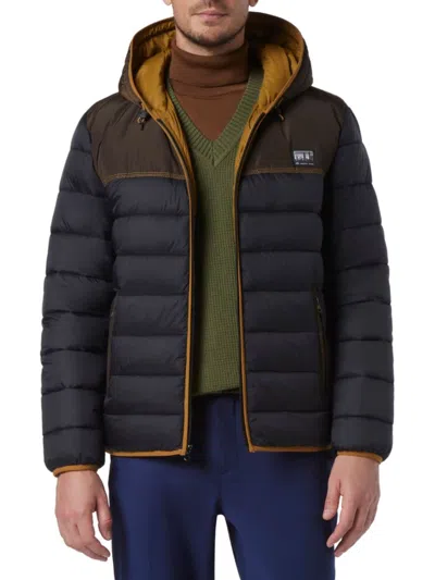 Andrew Marc Men's Malone Colorblock Hooded Puffer Jacket In Blue