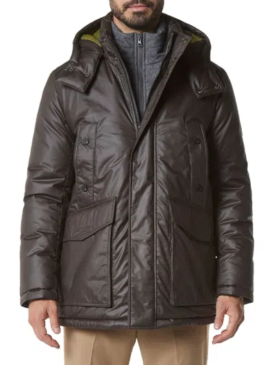 Andrew Marc Men's Marc New York Oxley Faux Wool Quilted Bob Jacket In Canteen