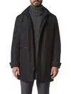 Andrew Marc Mens Insulated Polyester Raincoat In Black