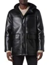 Andrew Marc Men's New York Donohue Faux Leather & Faux Shearling Jacket In Black