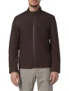 Andrew Marc Norworth Leather Jacket In Dark Brown