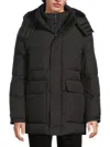 Andrew Marc Men's Oswego Detachable Hood Puffer Parka In Black