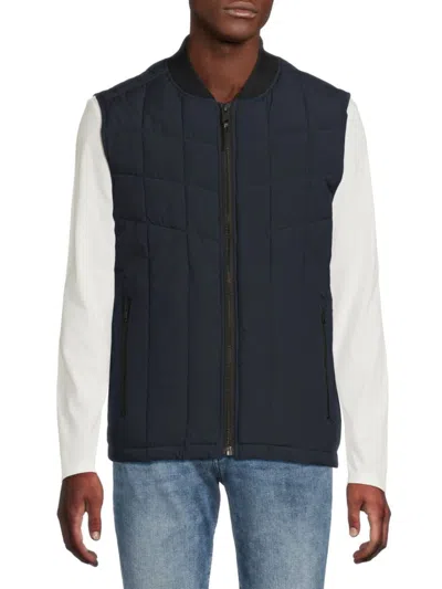Andrew Marc Men's Oxley Quilted Vest In Blue