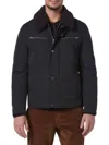 Andrew Marc Men's Randall Faux Shearling Bomber Jacket In Black