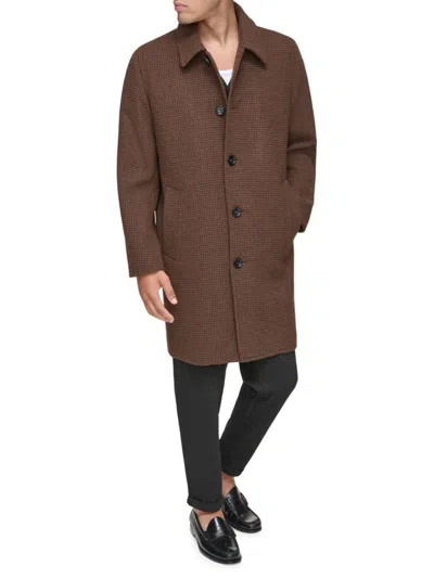 Andrew Marc Men's Rennell Relaxed Fit Wool Blend Coat In Brown