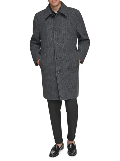 Andrew Marc Men's Rennell Relaxed Fit Wool Blend Coat In Charcoal
