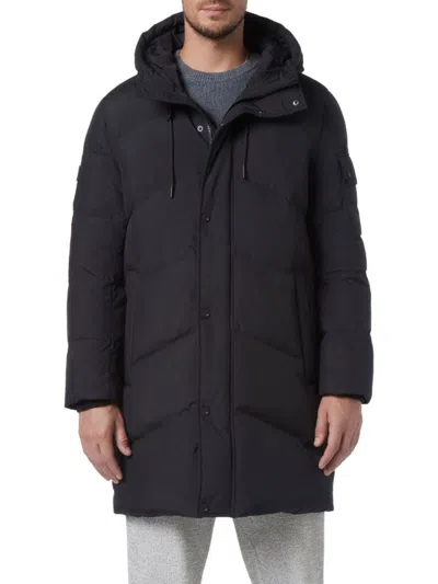 Andrew Marc Men's Sullivan Down Hooded Puffer Jacket In Black