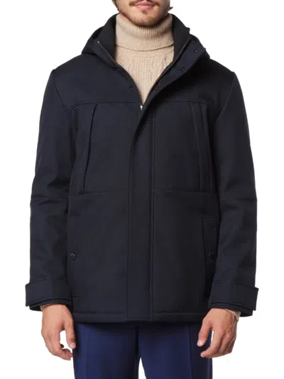 Andrew Marc Men's Tompkins Neoprene Parka In Blue