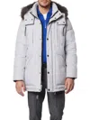 Andrew Marc Tremont Water Resistant Down Quilted Parka With Faux Fur Trim In Moon