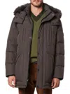 Andrew Marc Men's Tremont Faux Fur Trim Parka In Slate