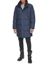 Andrew Marc Men's Valcour Relaxed Faux Fur Trim Down Jacket In Ink