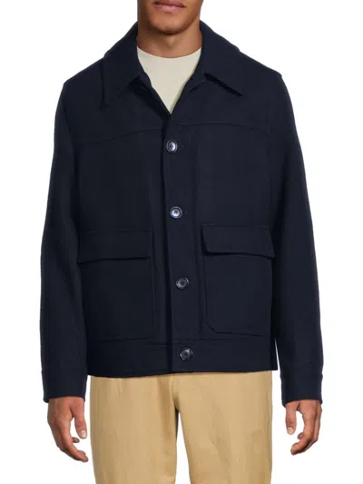 Andrew Marc Men's Warwick Wool-blend Jacket In Blue
