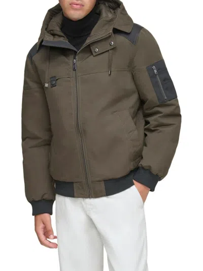Andrew Marc Men's Wolmar Colorblocked Bomber Jacket In Green