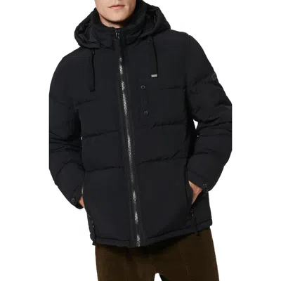 Andrew Marc Hubble Fleece Collar Water Resistant Puffer Coat In Black
